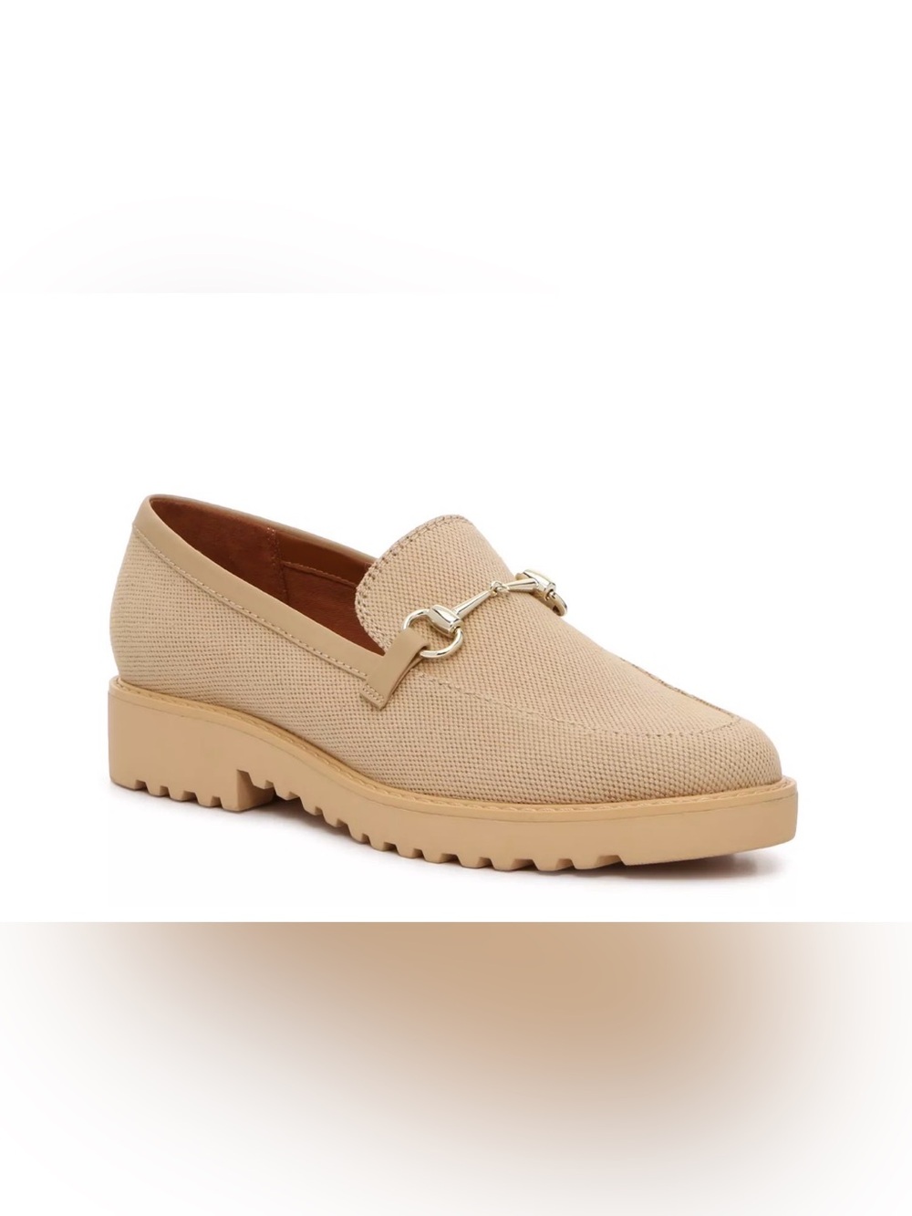 NEW Franco Sarto Cream Bazel Platform Loafers Size 9M